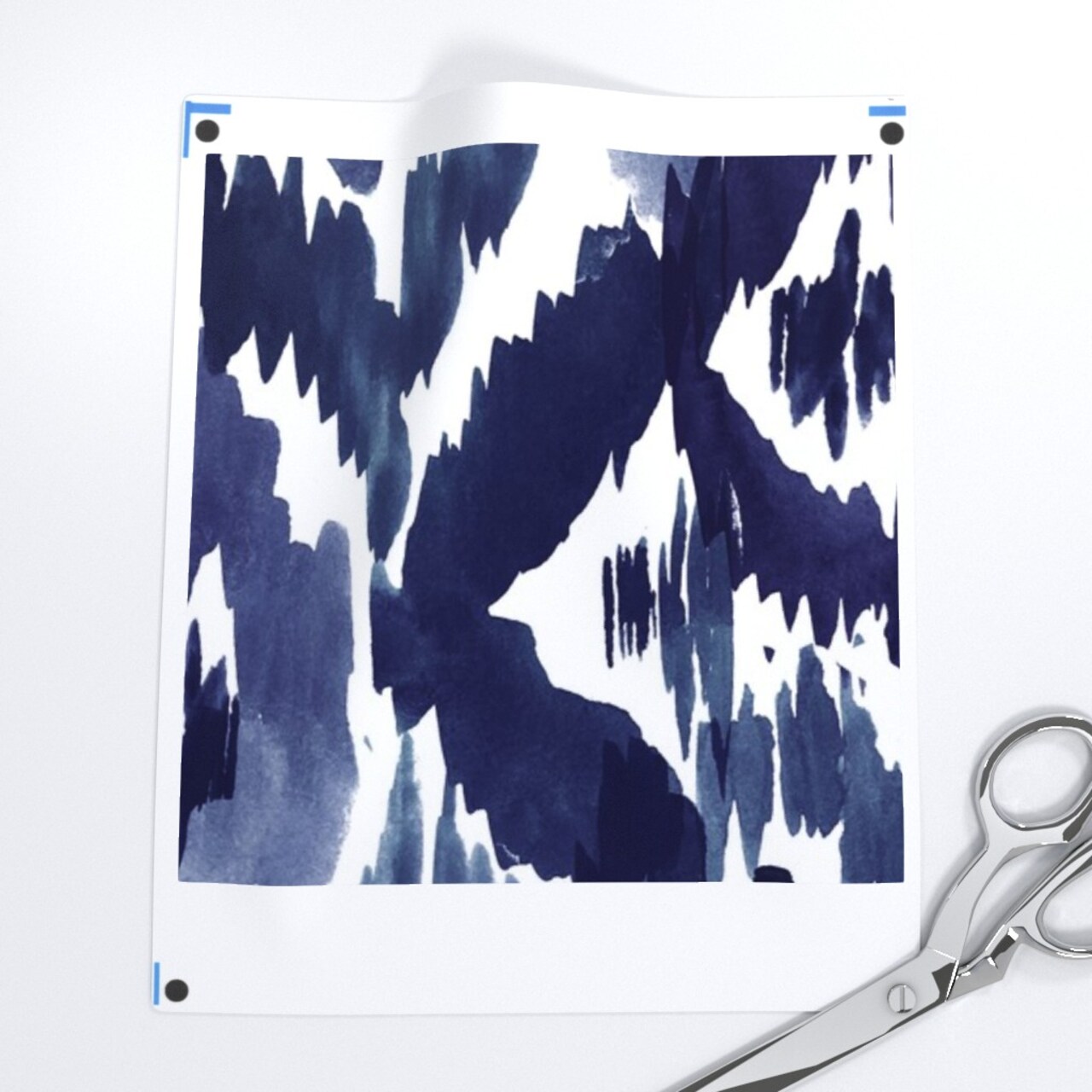 Ikat Diamonds Indigo Blue Geo Watercolor Tribal Custom Printed Fabric by Spoonflower Various Fabrics by the Yard or Fat Quarter